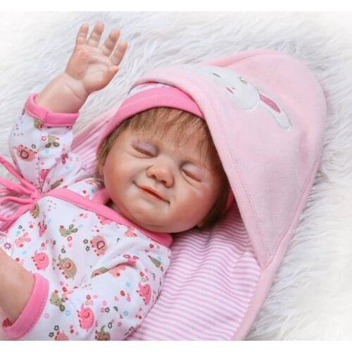 Reborn babies Dolls Soft Silicone body 50cm Magnetic pacifier rooted hair eyelash Lovely girl Toy bonecas bebe gift reborn