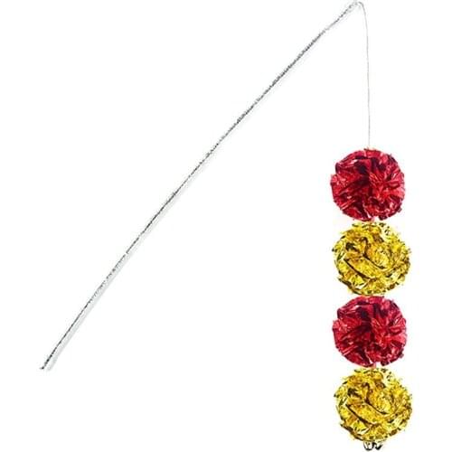 Legendog 1pc Funny Crinkle Teaser Cat Toy Sound Interactive Kitten Wand Pet Teaser Mylar Cat Toy Pet Supplies Cat Favors