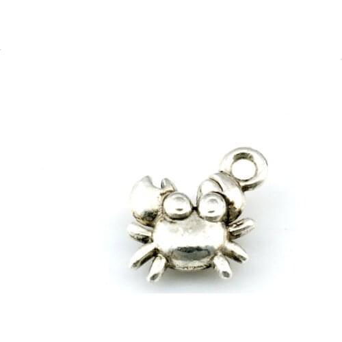 200Pcs Hot Sell Zinc Alloy Crab Charms Pendants DIY Necklaces Crafts Handmade Findings Tibetan Jewelry 12x10.5mm A-612