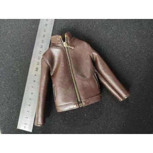 1/6 Scale Agent Brown Leather Coat Model for 12" Action Figure