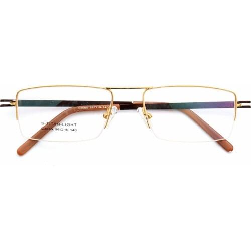 Men Business Simple Ultralight Alloy Half-Rim Rectangular Frame Custom Made Myopia Glasses -1 to -6 Reading Glasses +1 to +4