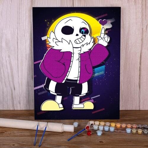 Undertale DIY Paint By Numbers Package Acrylic Paints 50*70 Canvas Painting Wall Decoration For Adults Wholesale