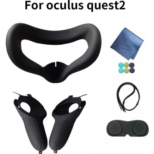 12 Pcs/set VR Protector Set VR Glasses Silicone Cover Controller Protector Kit Replacement for Oculus Quest 2