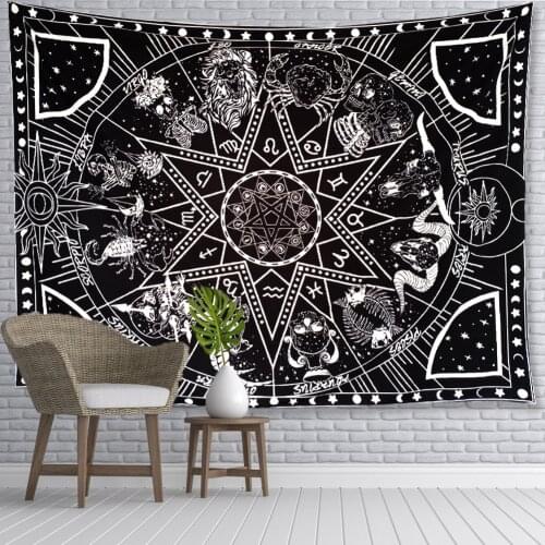 Night Moon Tarot Wall Tapestry Mandala Home Decoration Psychedelic Hippies Wall Hanging Cloth