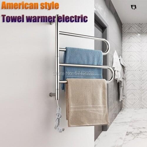 New arrival towel warmer wall mount Electric towel rack electric 304 stainless steel Clothes/towel warmer rack for bathroom
