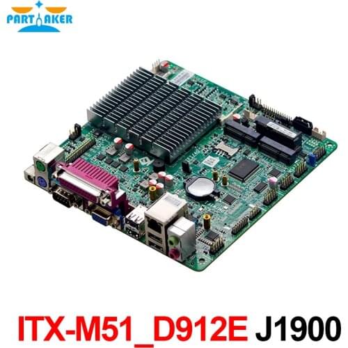 Partaker X86 ITX-M51_D912E J1900 processor 4 core dual ethernet pos mainboard mini itx fanless advertising machine motherboard