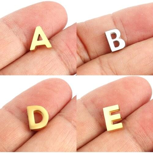 5pcs Stainless Steel A-Z Letter Pendant Alphabet Charms For Bracelet Crafts Jewelry Making Handmade Pendants DIY Pandant HXD