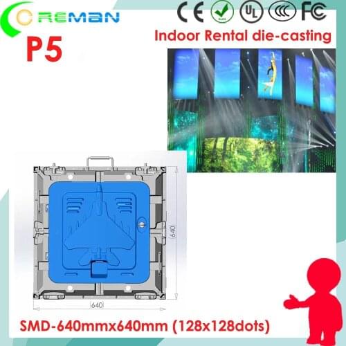 Rental usage led display cabinet 640x640, 320x160mm p5 smd 2121 led display screen , Linsn receiving card p5 led cabinet