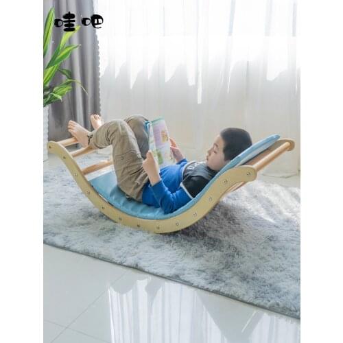 Wow, Seesaw for Children Indoor Home Climbing Frame Slide Wood Surf Balance Board Small Wooden Sensory Training Combination