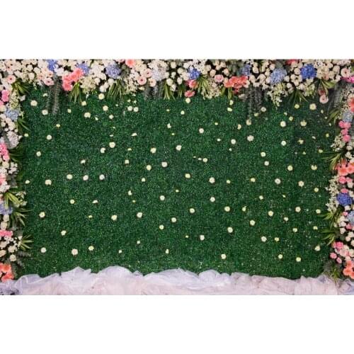 Wedding Photos Photography Backdrops Flowers Green Backgrounds for Photo Studio Photo Shoot Baby Shower Portrait Vinyl Customize