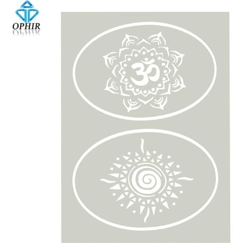 OPHIR Temporary Tattoo Template Glitter Tattoo Airbrush Stencil 2 Patterns _STE005G