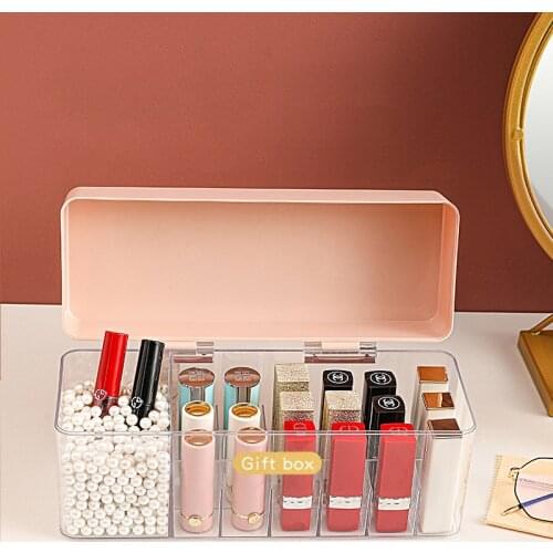 Ins lipstick storage box girls heart multi-cell lipstick box with lid dust-proof lipstick storage box for cosmetics #5