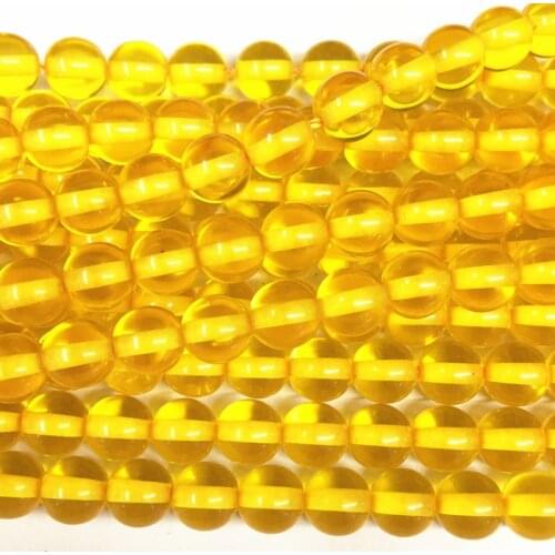 Yellow Faux Resin Ambers Bodhi Bead Prayer Loose Round Spacer Beads Beeswax Acrylic Plate DIY Jewelry Making Finding 15inch A211