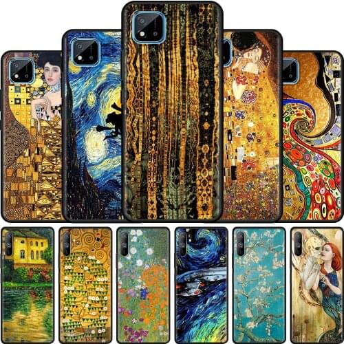 Starry Night Klimt Kiss Cell Phone Case for Realme 6 7 8 C3 C21 XT 5 GT Neo C11 X50 Pro 5G C25 Mobile Phones Cover Coque