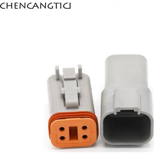 1 Set DT 4 Pin Way Deutsch Automotive Waterproof Electrical Wire Connector Male Female Socket Plug 22-16AWG DT06-4S DT04-4P
