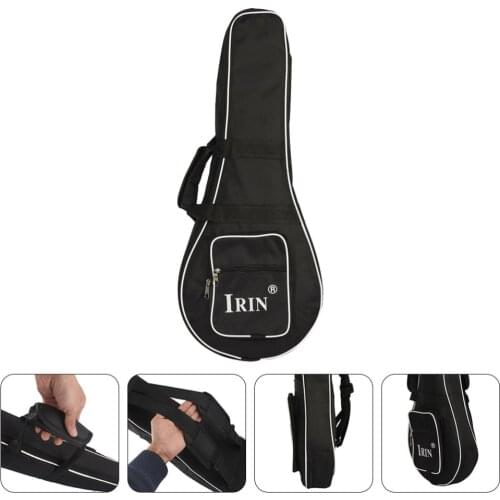 1pc Black Thicken Mandolin Gig Bag Simple Mandolin Case Instrument Storage Case Durable Oxford Cloth Mandolin Shoulder Handbag