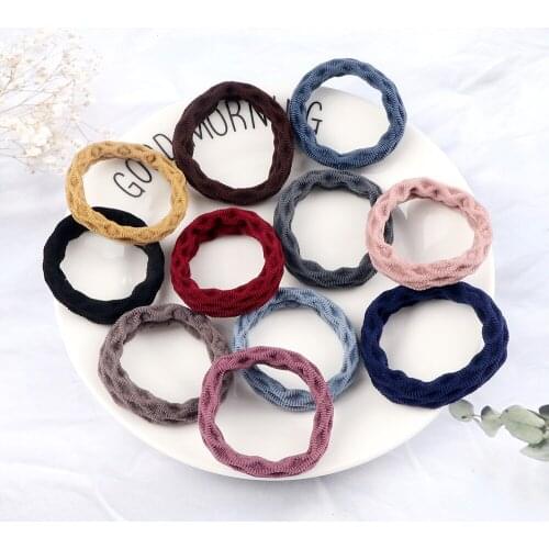 10Pcs/Set Diamond pattern Colorful Hair Bands Elastic Rubber Band Nylon Thickened Headband Children Girls Women Hair Accessories