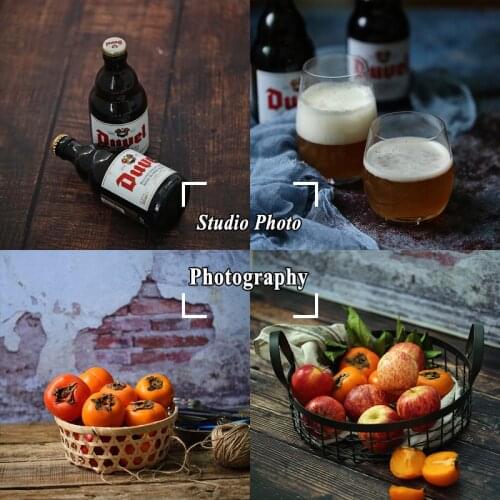 22*34 inch HD Double-Sided Drawing Wood-grain Cement Texture Photography Background Backdrops Paper Board for Fine Food Fruits