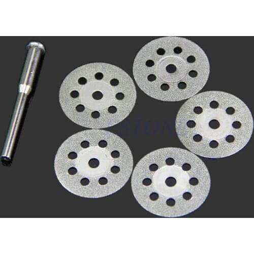 5PCS Mini Sharp 22mm Tools With A Rod Rotary Diamond Cutting Discs Disks R9JC