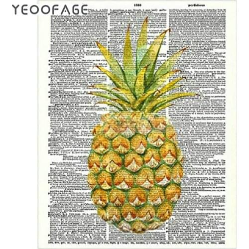 5D Diamond Painting Cross Stitch Kit DIY Diamond Embroidery pineapple Square Rhinestone Pasted drill resin Mosaic Needlework