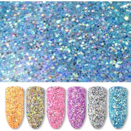 6 Boxes/set Laser Shinning Mixed Nail Glitter Powder Sequins DIY Colorful Nail Art Flakes 3d DIY Charm Dust for Nail Decorations