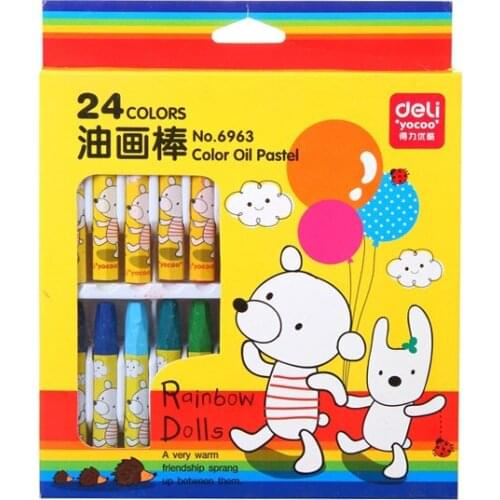 6963 Oil painting stick 24 color childrens painting stick color oil painting stick student art dedicated