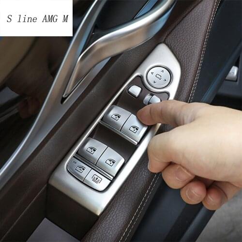 Car Styling Door Armrest panel cover Stickers For BMW 7 Series F01 F02 G11 G12 Window Glass Lifting Button Trim Auto Accessories