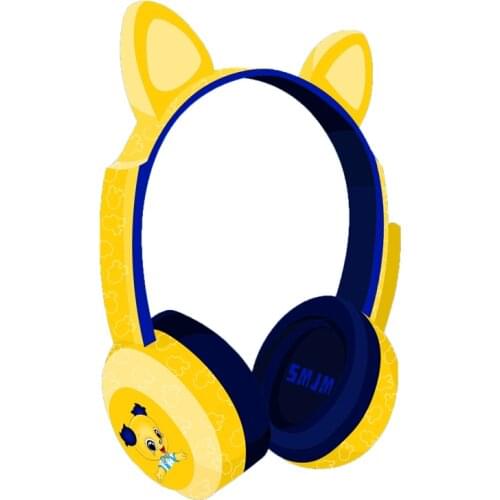 Wireless Bluetooth headset Cat lights childrens headphone Stereo Kids Wireless Headsets Christmas Gift with Mic led flashing