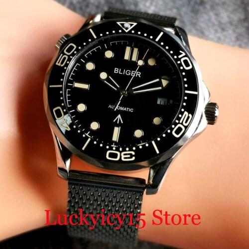 New Arrival Automatic Men Watch 24 Jewels NH35 MIYOTA 8215 Movement Mental Bracelet Ceramic Insert Screw Crown