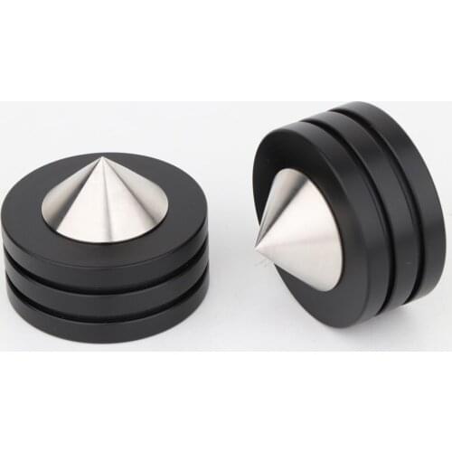 Black Crystal Steel Sound Speaker Spikes Audio Cones HiFi Mounts Amplifier Feet