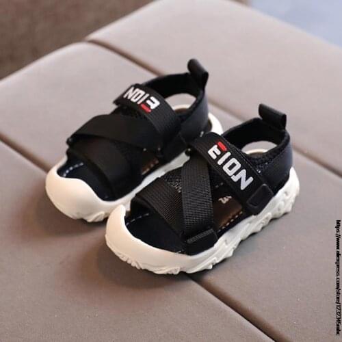 2021 Childrens Summer Boys Leather Sandals Baby Flat Children Beach Shoes Kids Sports Soft Non-slip Casual Toddler Sandals