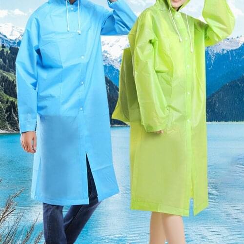 Hot 4 Colors EVA Raincoat Women/Men Zipper Hooded Poncho Motorcycle Rainwear Long Style Hiking Poncho Environmental Rain Jacket