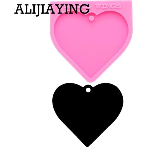 DY0136 DIY Shiny Love/heart shape silicon mold making Key ring decoration silicone keychain molds epoxy resin silicone rubber