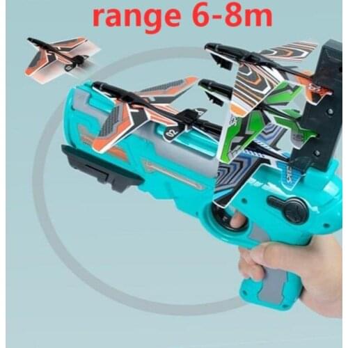 One-click Ejection Foam Airplane Shooting Game Toy Catapult Plane Toy Gun Bubble Aircraft Pistol For Outdoor Kid Toys