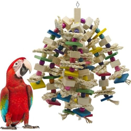 Large Parrot Toys - Natural Wood Large Bird Chewing Toys Suggested for macaws