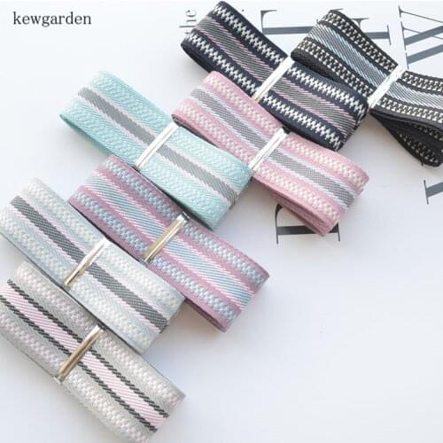 Kewgarden 25mm 2.5cm Stripe Satin Ribbons DIY Bowknot Accessories Riband Handmade Tape Ribbon 7m/lot