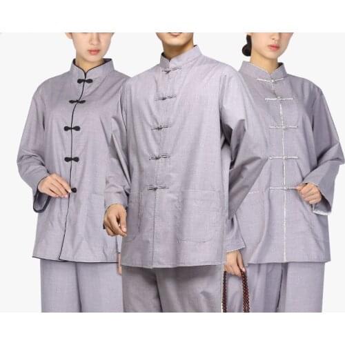 Unisex male&female Summer&spring zen buddha suit Tang suits monks clothing lay Meditation clothes costumes uniforms