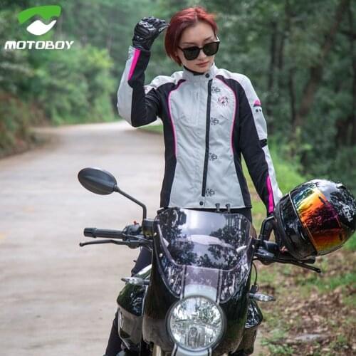 MOTOBOY Motorcycle Motorbike Armour Girl Woman Off Road Motocross Cycling Spine Chest Protector Riding Gear Jacket Winter Warm