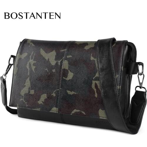 BOSTANTEN Mens Multi-compartment Camouflage Messenger Bag Casual Shoulder Bag