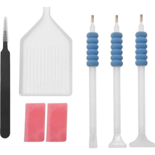 5D DIY Diamond Painting Tools Storage Box Sticky Pen DIY Embroidery Cross Stitch Tool Kit Diamond Painting Drill Pen Tools Set