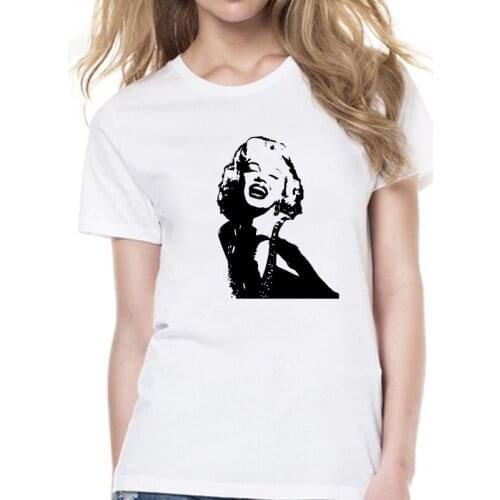 New Harajuku Female Tshirt Marilyn monroe images Printing Short Sleeve Tops T Shirt Fashion Comfortable Women Clothing T-shirts