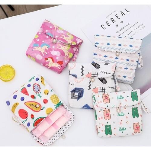 New Girls Sanitary Bag Unicorn Reusable Menstrual Pads Case Sanitary Pad Pouch Sanitary Napkin Bag Feminine Hygiene Pad Storage