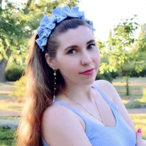 Haimeikang Bezel Flower Pleated Design Padded Headband Solid Color Hair Hoop Hair Accessories for Girls Women Fashion Head Band