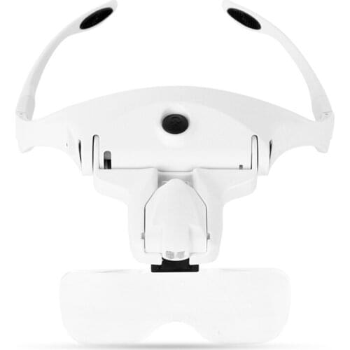 Loupe Eyewear Magnifier with LED Lights Lamp Interchangeable Lens 1.0X/1.5X/2.0X/2.5X/3.5X Wearing Magnifying Glasses