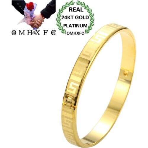 OMHXFC Wholesale European Fashion Woman Girl Bride Party Birthday Wedding Mother Gift Great Wall 24KT Gold Bracelet Bangle ES166