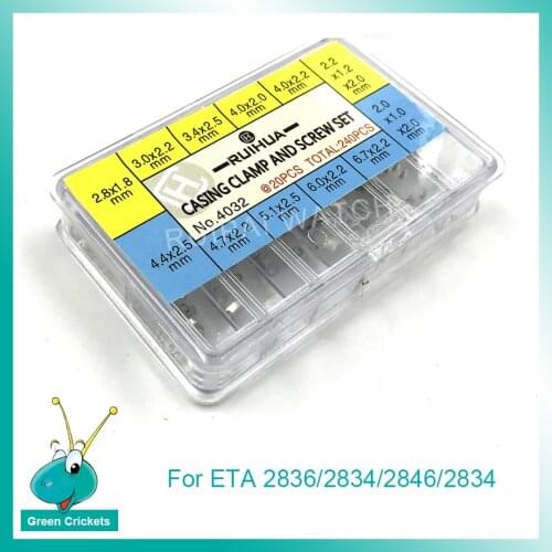 Wholesale 240pcs/Box Watches Parts Wristwatch Movment Casing Clamp and screws set for Watchmaker repair ETA 28XX Watch movement