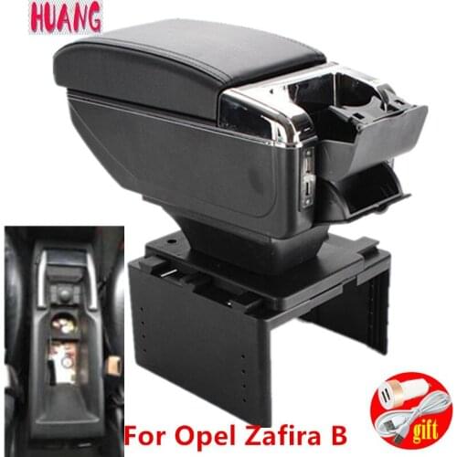 For Opel Zafira B Armrest Interior Parts special Retrofit parts Car Armrest Center Storage box with USB LED light