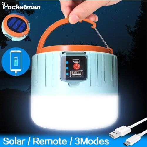 20000lm Portable Rechargeable Solar LED Camping Light Bulb USB Tent Lamp Lanterns Outdoor Emergency Lights For BBQ Hiking