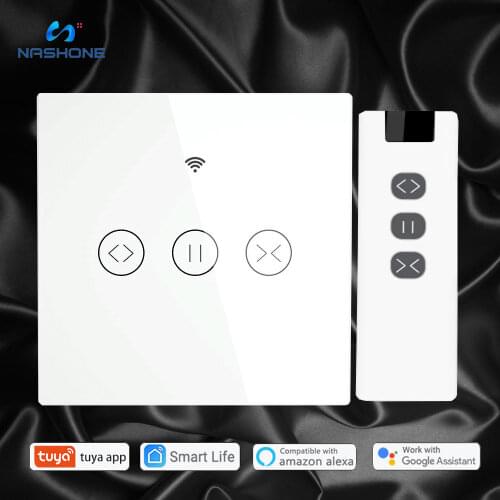 Nashone Tuya Smart Life EU WiFi Roller Shutter Curtain Switch For Electric Motorized Blind With Remote Control Google Home Aelxa