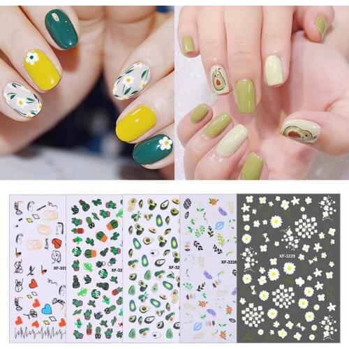 Retail New Arrival Nail Art Sticker Summer Suitable Any Skin Type And Fun Fruit Patch Small Fresh Plant Cute 3d Jewelry Sticker